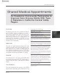 Cover page: Shared Medical Appointments: An Academic-Community Partnership to Improve Care Among Adults With Type 2 Diabetes in California Central Valley Region