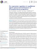 Cover page: Pvr expression regulators in equilibrium signal control and maintenance of Drosophila blood progenitors