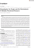 Cover page: Groundwater for People and the Environment: A Globally Threatened Resource