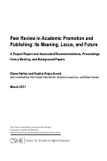 Cover page: Peer Review in Academic Promotion and Publishing: Its Meaning, Locus, and Future