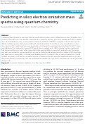 Cover page: Predicting in silico electron ionization mass spectra using quantum chemistry