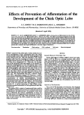 Cover page: Effects of prevention of afferentation of the development of the chick optic lobe