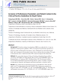 Cover page: Inclusion of Performance Parameters and Patient Context in the Clinical Practice Guidelines for Heart Failure