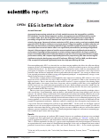 Cover page: EEG is better left alone
