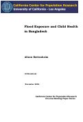 Cover page: Flood Exposure and Child Health in Bangladesh