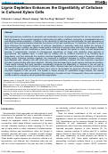 Cover page: Lignin Depletion Enhances the Digestibility of Cellulose in Cultured Xylem Cells