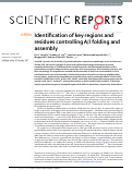 Cover page: Identification of key regions and residues controlling Aβ folding and assembly