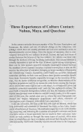 Cover page: Three Experiences of Culture Contact: Nahua, Maya, and Quechua