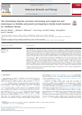 Cover page: The relationship between executive functioning and weight loss and maintenance in children and parents participating in family-based treatment for childhood obesity