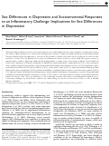 Cover page: Sex Differences in Depressive and Socioemotional Responses to an Inflammatory Challenge: Implications for Sex Differences in Depression