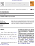 Cover page: A cognitive latent variable model for the simultaneous analysis of behavioral and personality data