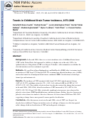 Cover page: Trends in childhood brain tumor incidence, 1973–2009