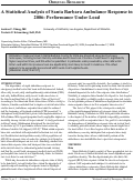 Cover page: A Statistical Analysis of Santa Barbara Ambulance Response in 2006: Performance Under Load