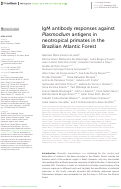 Cover page: IgM antibody responses against Plasmodium antigens in neotropical primates in the Brazilian Atlantic Forest