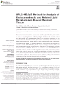 Cover page: UPLC-MS/MS Method for Analysis of Endocannabinoid and Related Lipid Metabolism in Mouse Mucosal Tissue