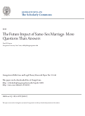 Cover page: The Future Impact of Same-Sex Marriage: More Questions Than Answers