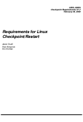 Cover page: Requirements for Linux Checkpoint/Restart