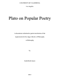Cover page: Plato on Popular Poetry