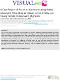 Cover page: A case of posterior communicating artery aneurysm presenting as cranial nerve 3 palsy in a young female patient with migraines