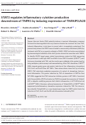 Cover page: STAT3 regulates inflammatory cytokine production downstream of TNFR1 by inducing expression of TNFAIP3/A20