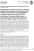 Cover page: Consequences of access to water from managed aquifer recharge systems for blood pressure and proteinuria in south-west coastal Bangladesh: a stepped-wedge cluster-randomized trial.