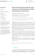 Cover page: Moral reasoning through the eyes of persons with behavioral variant frontotemporal dementia
