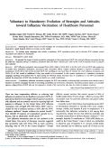 Cover page: Voluntary to Mandatory: Evolution of Strategies and Attitudes toward Influenza Vaccination of Healthcare Personnel