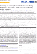 Cover page: Screening for Sexually Transmitted Infections during Hepatitis C Treatment to Predict Reinfection among People Living with HIV