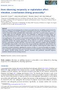 Cover page: Does observing reciprocity or exploitation affect elevation, a mechanism driving prosociality?