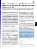 Cover page: Atmospheric evidence for a global secular increase in carbon isotopic discrimination of land photosynthesis