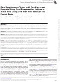 Cover page: Zinc Supplements Taken with Food Increase Essential Fatty Acid Desaturation Indices in Adult Men Compared with Zinc Taken in the Fasted State