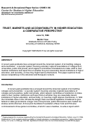 Cover page: Trust, Markets and Accountability in Higher Education: A Comparative Perspective