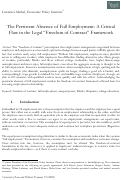 Cover page: The Persistent Absence of Full Employment: A Critical Flaw in the Legal “Freedom of Contract” Framework