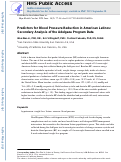 Cover page: Predictors for Blood Pressure Reduction in American Latinos: Secondary Analysis of the Adelgaza Program Data