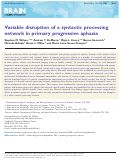 Cover page: Variable disruption of a syntactic processing network in primary progressive aphasia