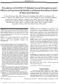 Cover page: Prevalence of COVID-19–Related Social Disruptions and Effects on Psychosocial Health in a Mixed-Serostatus Cohort of Men and Women