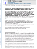 Cover page: Chronic pain, cannabis legalisation, and cannabis use disorder among patients in the US Veterans Health Administration system, 2005 to 2019: a repeated, cross-sectional study.