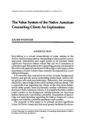 Cover page: The Value System of the Native American Counseling Client: An Exploration