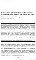 Cover page: Meta-Analyses of Gender Effects on Conversational Interruption: Who, What, When, Where, and How