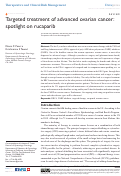 Cover page: Targeted treatment of advanced ovarian cancer: spotlight on rucaparib