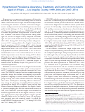 Cover page: Hypertension Prevalence, Awareness, Treatment, and Control Among Adults Aged ≥18 Years - Los Angeles County, 1999-2006 and 2007-2014.