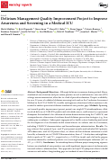 Cover page: Delirium Management Quality Improvement Project to Improve Awareness and Screening in a Medical ICU.