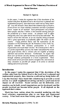 Cover page: A Moral Argument in Favor of The Voluntary Provision of Social Services