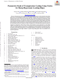 Cover page: Parametric Study of Transpiration Cooling Using Oxides for Sharp Hypersonic Leading Edges