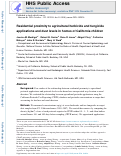 Cover page: Residential proximity to agricultural herbicide and fungicide applications and dust levels in homes of California children