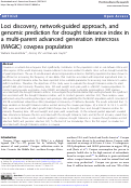 Cover page: Loci discovery, network-guided approach, and genomic prediction for drought tolerance index in a multi-parent advanced generation intercross (MAGIC) cowpea population.