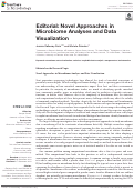 Cover page: Editorial: Novel Approaches in Microbiome Analyses and Data Visualization