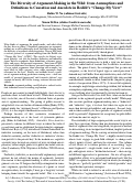 Cover page: The Diversity of Argument-Making in the Wild: from Assumptions and Definitions to Causation and Anecdote in Reddit's ``Change My View''