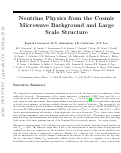 Cover page: Neutrino physics from the cosmic microwave background and large scale structure