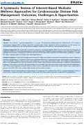 Cover page: A Systematic Review of Internet-Based Worksite Wellness Approaches for Cardiovascular Disease Risk Management: Outcomes, Challenges &amp; Opportunities